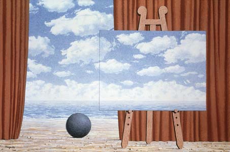 Lienzo y nubes, de Magritte